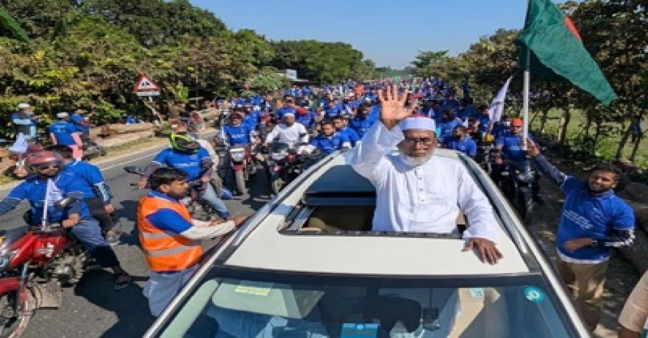 রাজশাহীর পবা-মোহনপুর আসনে জামায়াত প্রার্থীর মোটরসাইকেল শোভাযাত্রা