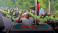মান্দায় দাঁড়িপাল্লায় ভোট চেয়ে জামাতের মোটরসাইকেল শোভাযাত্রা