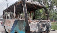 গাজীপুরে আরও একটি বাসে আগুন