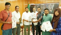 রাসিক প্রশাসকের সঙ্গে সোতোকান কারাতে ইন্টারন্যাশনাল সেমিনারে অংশগ্রহণকারীদের সৌজন্য সাক্ষাৎ